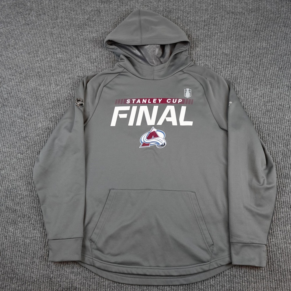 Colorado Avalanche Hoodie Mens Large Gray NHL Hockey Stanley Cup Final Fanatics